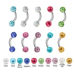 1pcs mix colors Stainless steel eyebrow rings