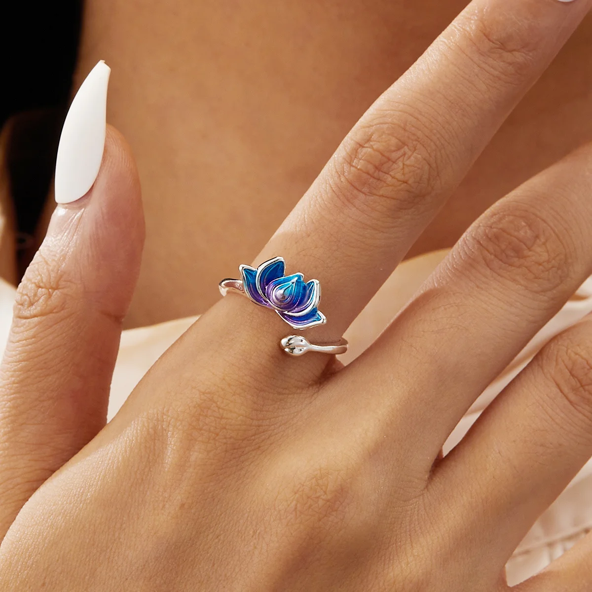 Good Luck Lotus Flower Koi Fish Finger Rings Good Luck Lotus Flower Koi Fish Finger Rings