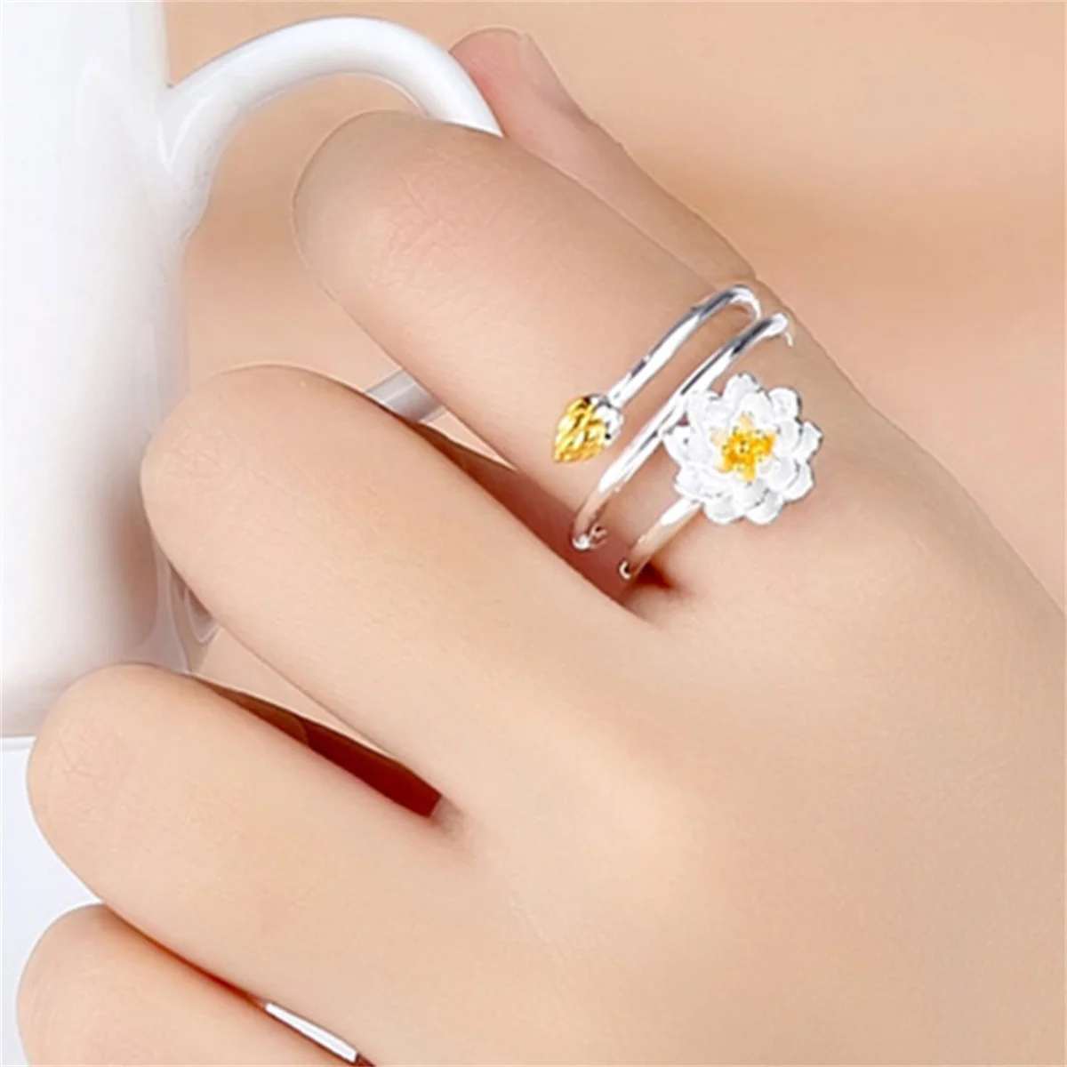 Good Luck Lotus Flower Koi Fish Finger Rings Good Luck Lotus Flower Koi Fish Finger Rings