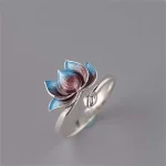 Good Luck Lotus Flower Koi Fish Finger Rings