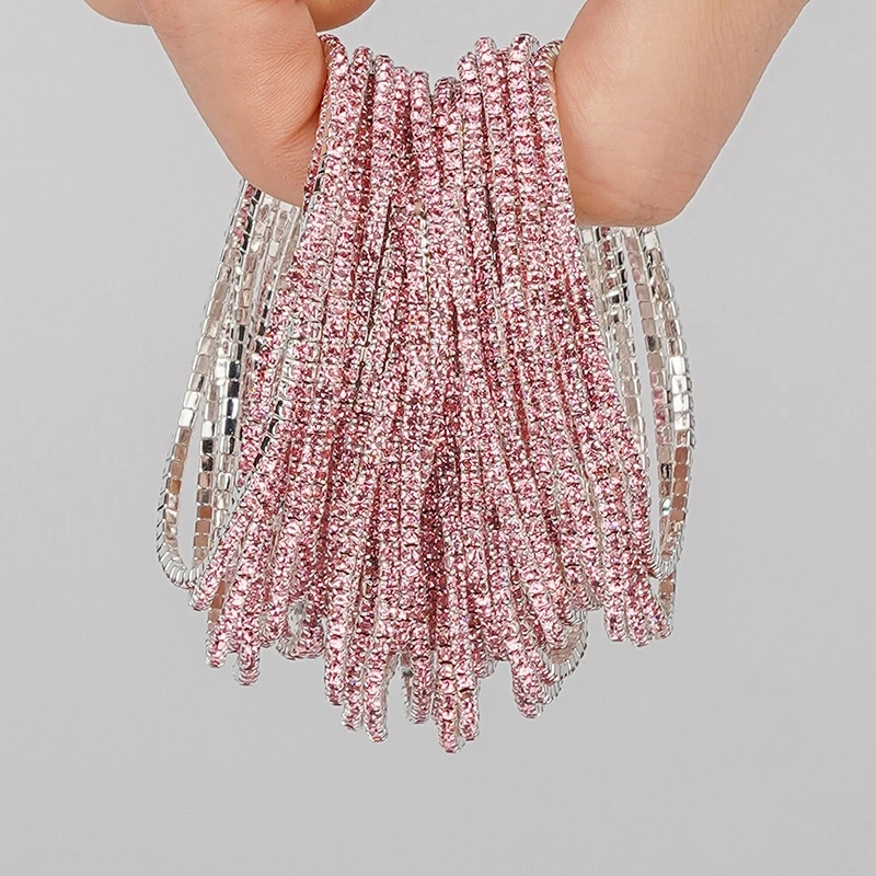 5pcs Fashion Crystal Rhinestone Elastic Bracelets 5pcs Fashion Crystal Rhinestone Elastic Bracelets