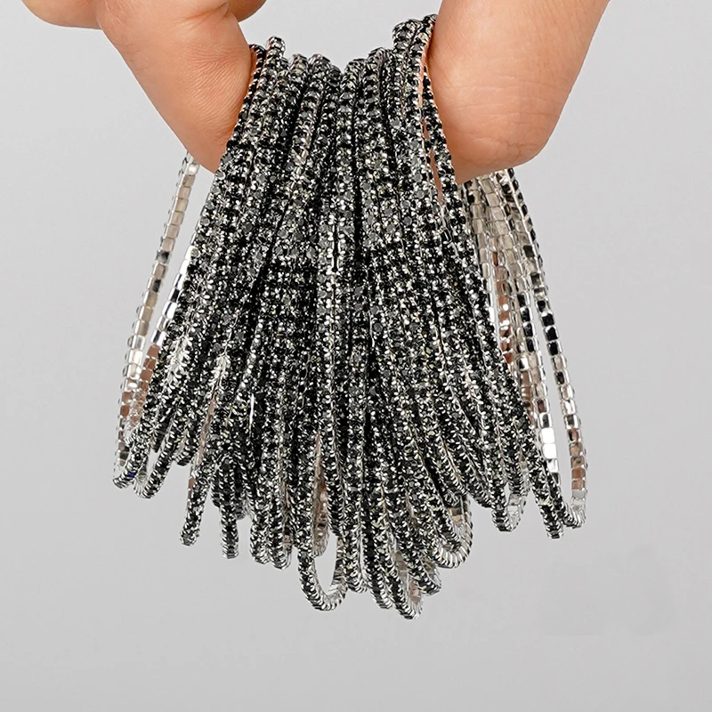 5pcs Fashion Crystal Rhinestone Elastic Bracelets 5pcs Fashion Crystal Rhinestone Elastic Bracelets