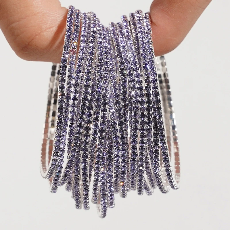 5pcs Fashion Crystal Rhinestone Elastic Bracelets 5pcs Fashion Crystal Rhinestone Elastic Bracelets
