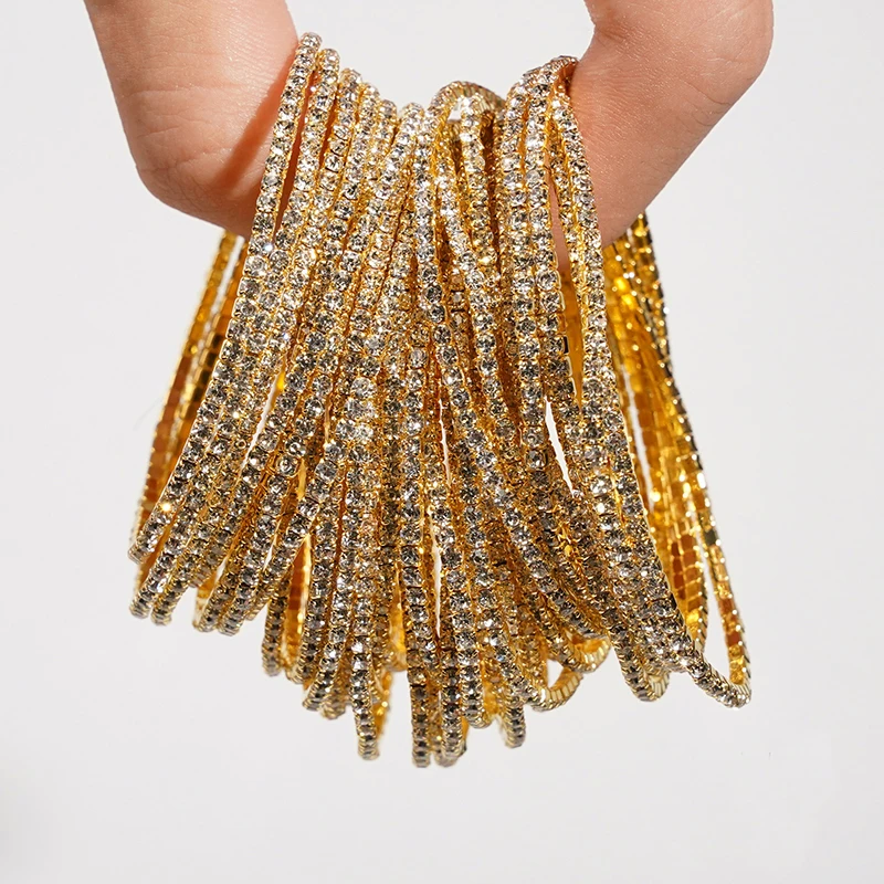 5pcs Fashion Crystal Rhinestone Elastic Bracelets 5pcs Fashion Crystal Rhinestone Elastic Bracelets