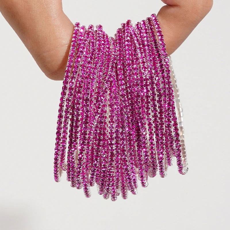 5pcs Fashion Crystal Rhinestone Elastic Bracelets 5pcs Fashion Crystal Rhinestone Elastic Bracelets