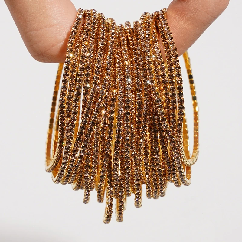5pcs Fashion Crystal Rhinestone Elastic Bracelets 5pcs Fashion Crystal Rhinestone Elastic Bracelets