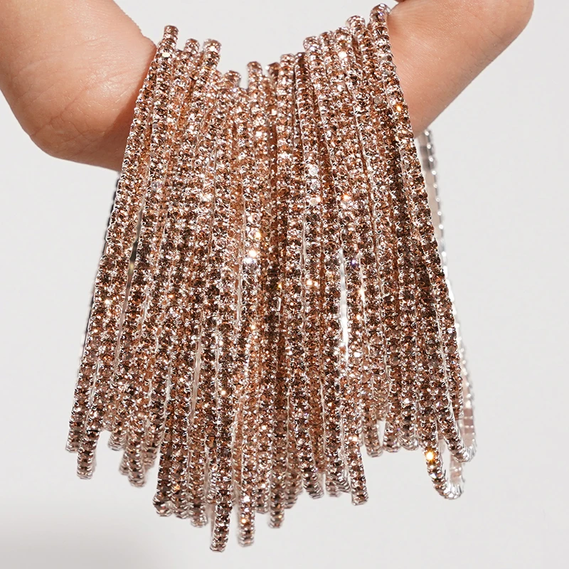 5pcs Fashion Crystal Rhinestone Elastic Bracelets 5pcs Fashion Crystal Rhinestone Elastic Bracelets
