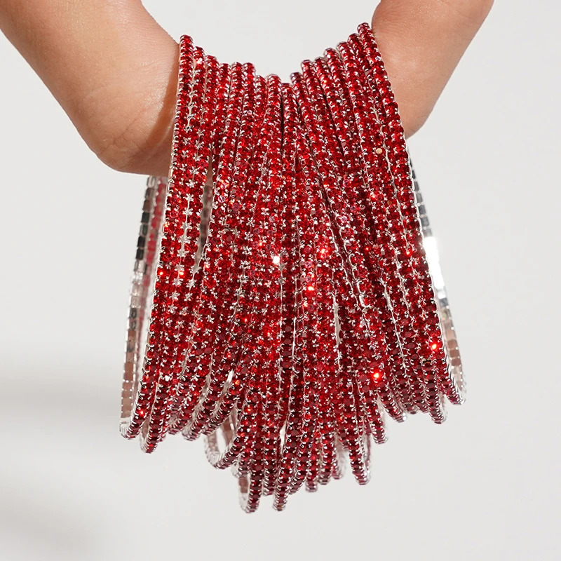 5pcs Fashion Crystal Rhinestone Elastic Bracelets 5pcs Fashion Crystal Rhinestone Elastic Bracelets