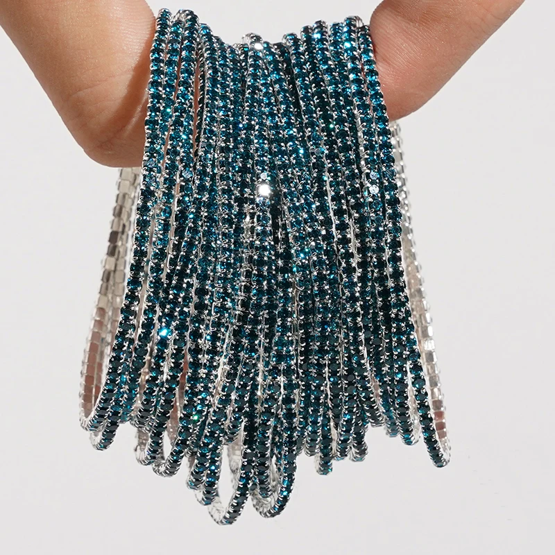 5pcs Fashion Crystal Rhinestone Elastic Bracelets 5pcs Fashion Crystal Rhinestone Elastic Bracelets