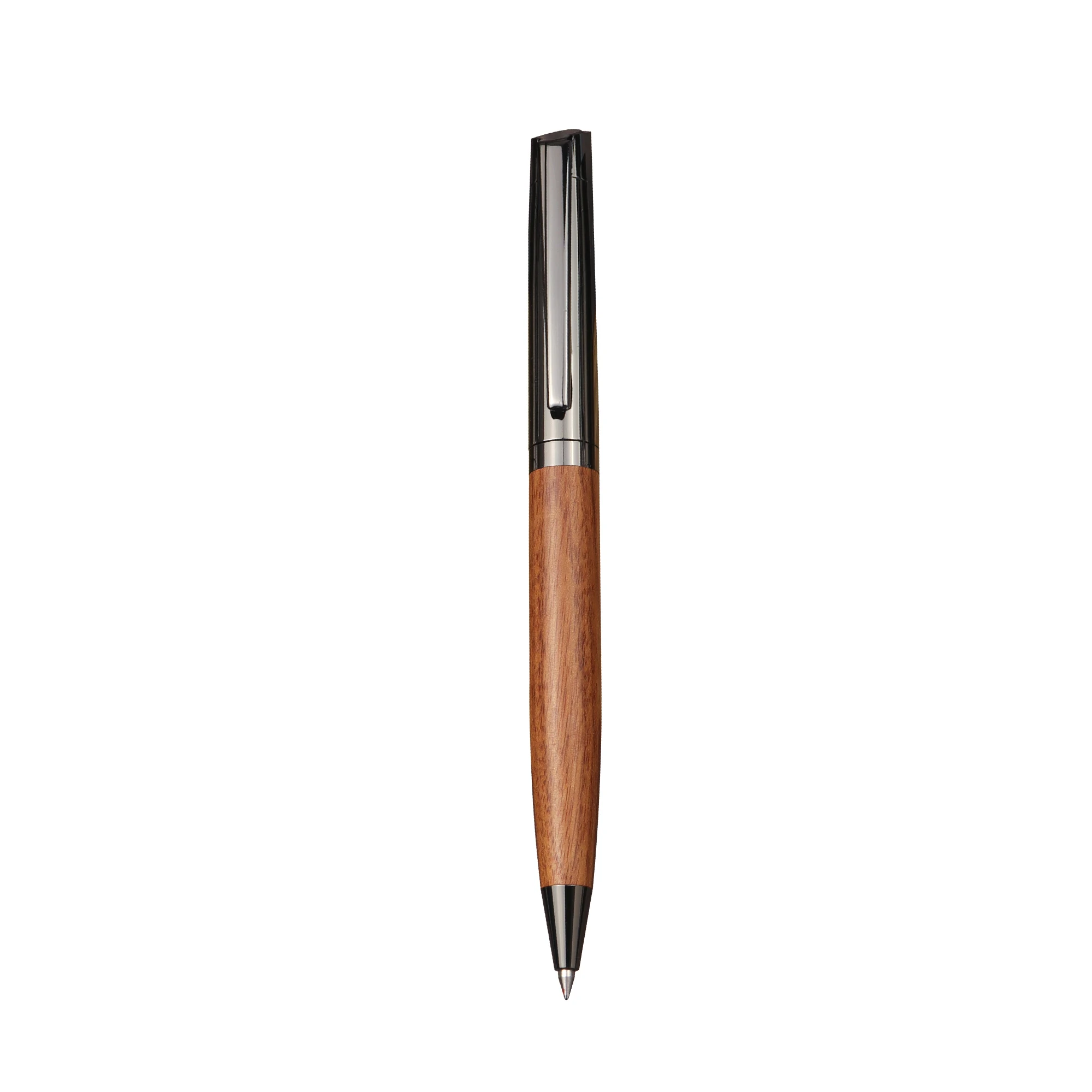 1 Set Premium Metal Ballpoint Pen with Wood Barrel for Smooth Writing Experience and High-End Design-Black Ink-Office-With Case