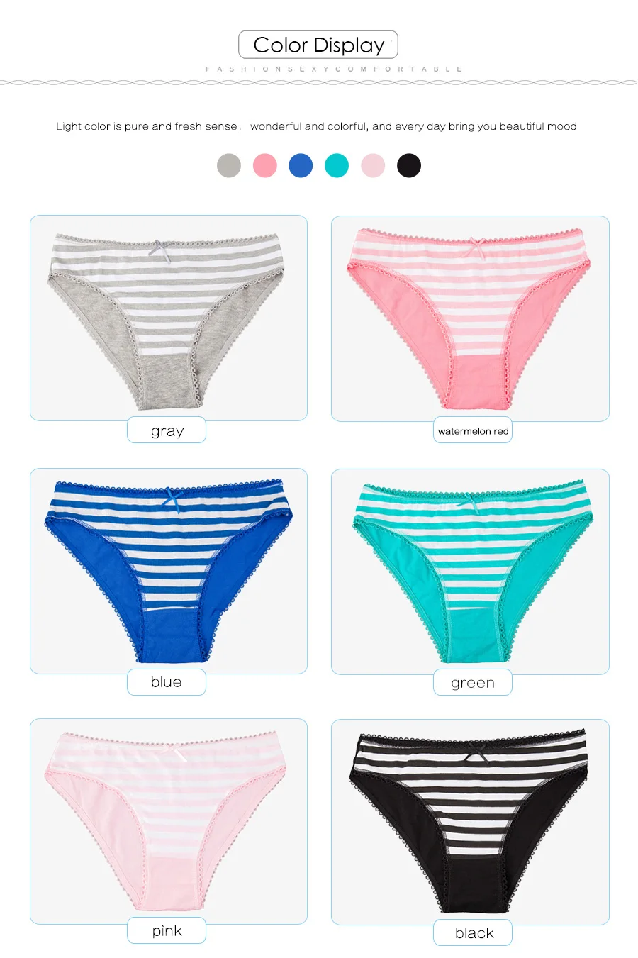 5 Pcs/ Women's cotton panties