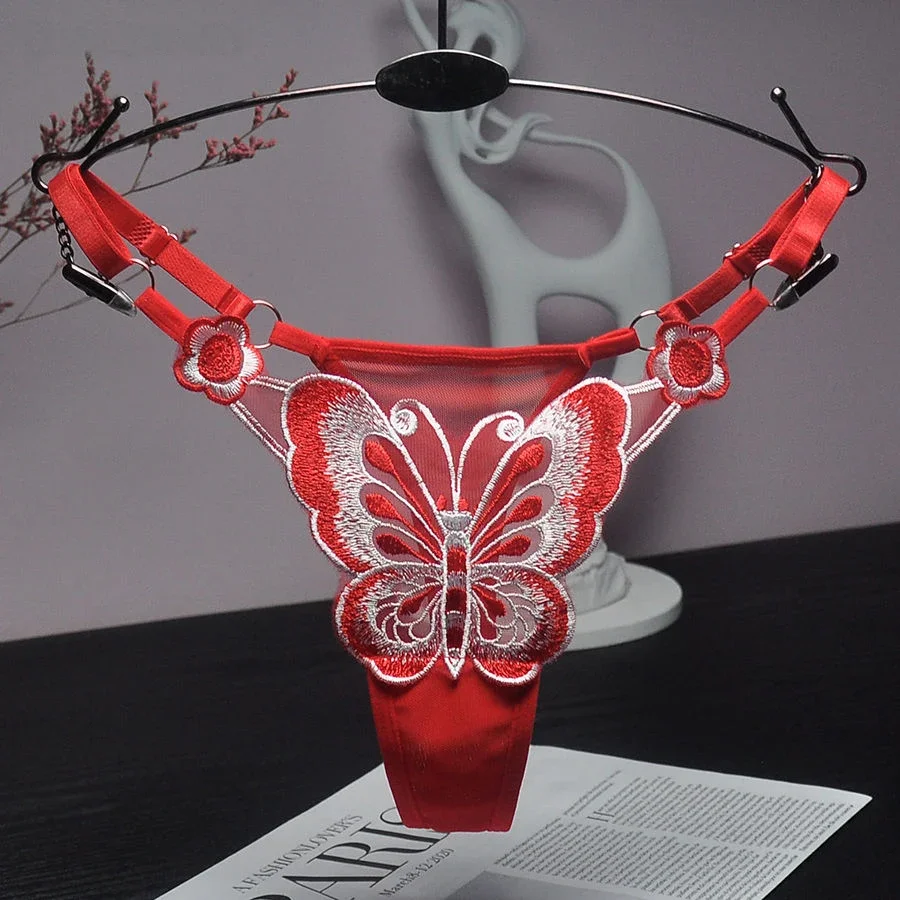 Butterfly Lace Thong for Women Transparent Butterfly Lace Thong for Women Transparent