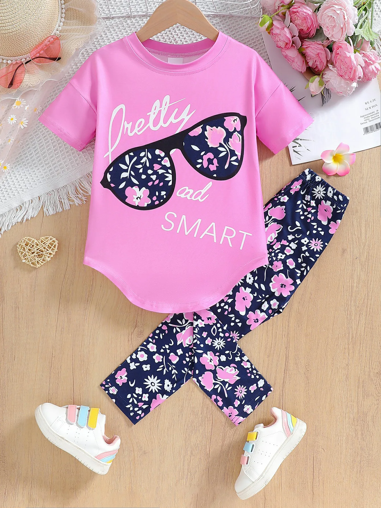 4-7 Years Girls Clothing Set Short Sleeve