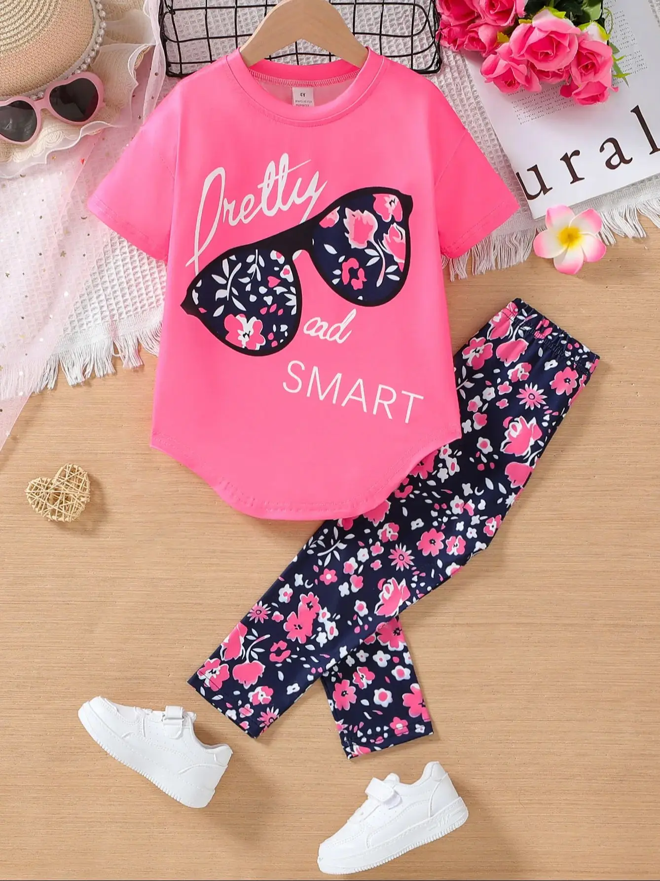 4-7 Years Girls Clothing Set Short Sleeve