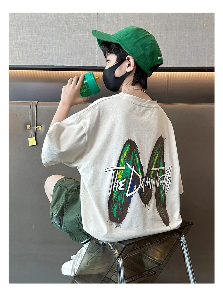 Teen Boys Clothing Set Summer Letter Short Sleeve Teen Boys Clothing Set Summer Letter Short Sleeve