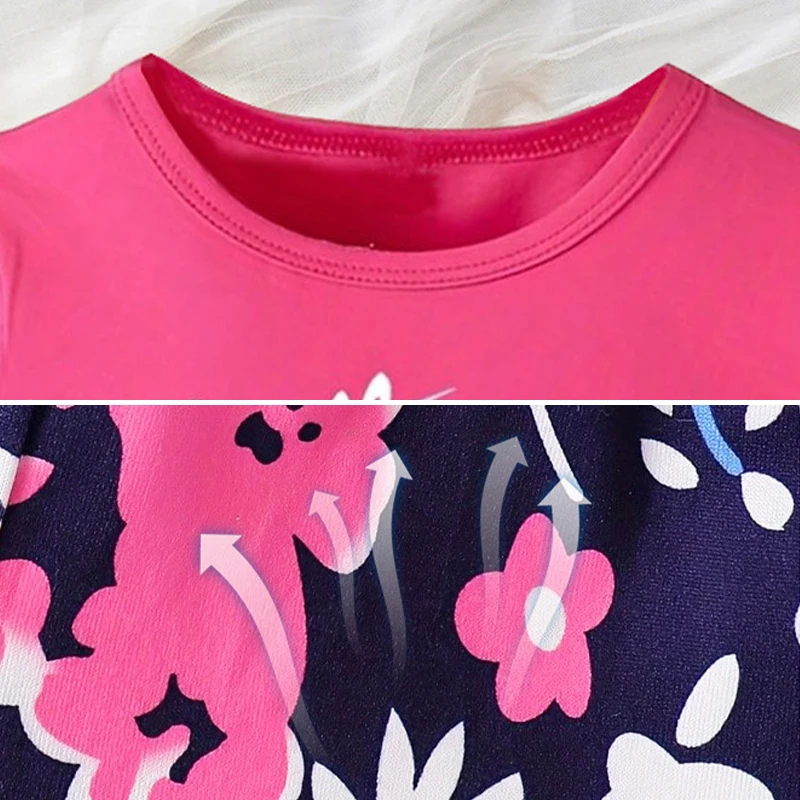 Girls Clothing Set Short Sleeve Floral Print Girls Clothing Set Short Sleeve Floral Print