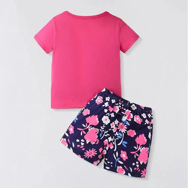 Girls Clothing Set Short Sleeve Floral Print Girls Clothing Set Short Sleeve Floral Print