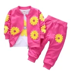 Baby Girl Cotton Sport Suit Flowers Hoodies Jacket
