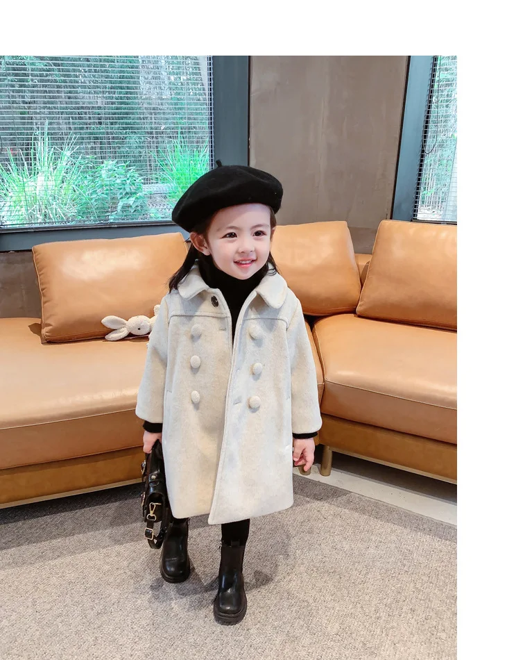 Double Breasted Girls Woolen Coat 2-6Yrs Double Breasted Girls Woolen Coat 2-6Yrs