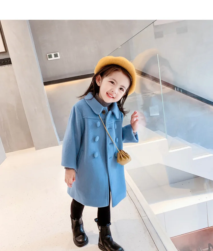 Double Breasted Girls Woolen Coat 2-6Yrs Double Breasted Girls Woolen Coat 2-6Yrs