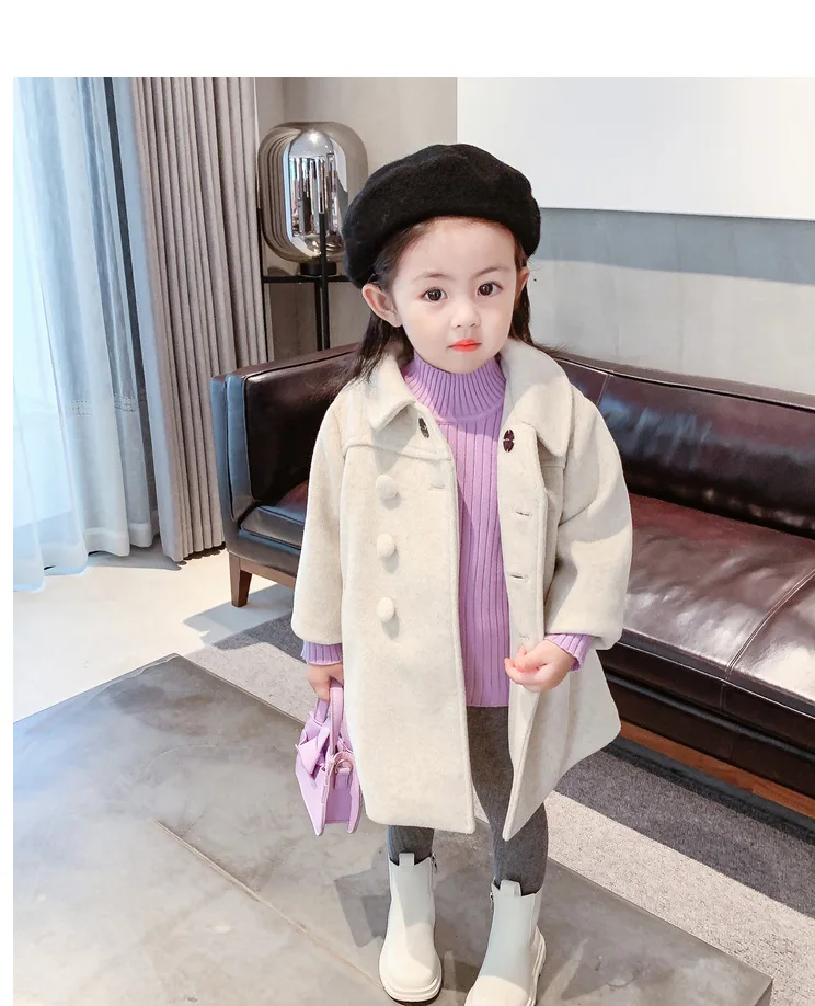 Double Breasted Girls Woolen Coat 2-6Yrs Double Breasted Girls Woolen Coat 2-6Yrs