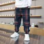 Boys Cotton Plaid Sweatpants