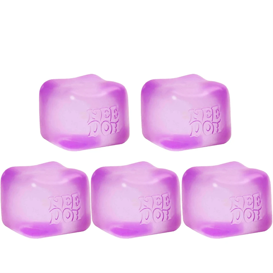 Trending Nee Doh Jellyfish & Cube Squish Toy, Soft Jelly Squeeze Stress Relief Fidget Toy, Sensory NeeDoh for Kids & Adults New