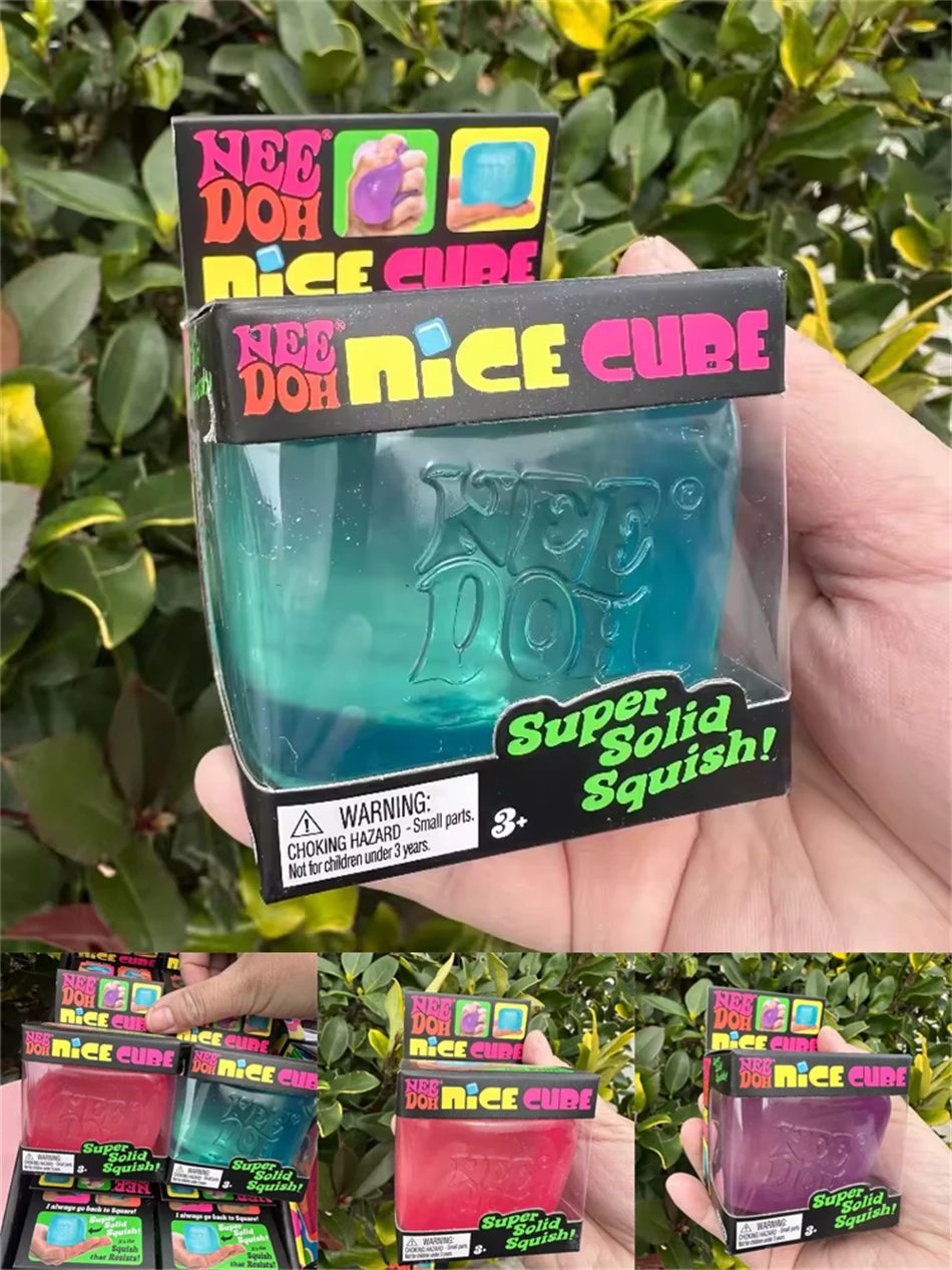 Trending Nee Doh Jellyfish & Cube Squish Toy, Soft Jelly Squeeze Stress Relief Fidget Toy, Sensory NeeDoh for Kids & Adults New