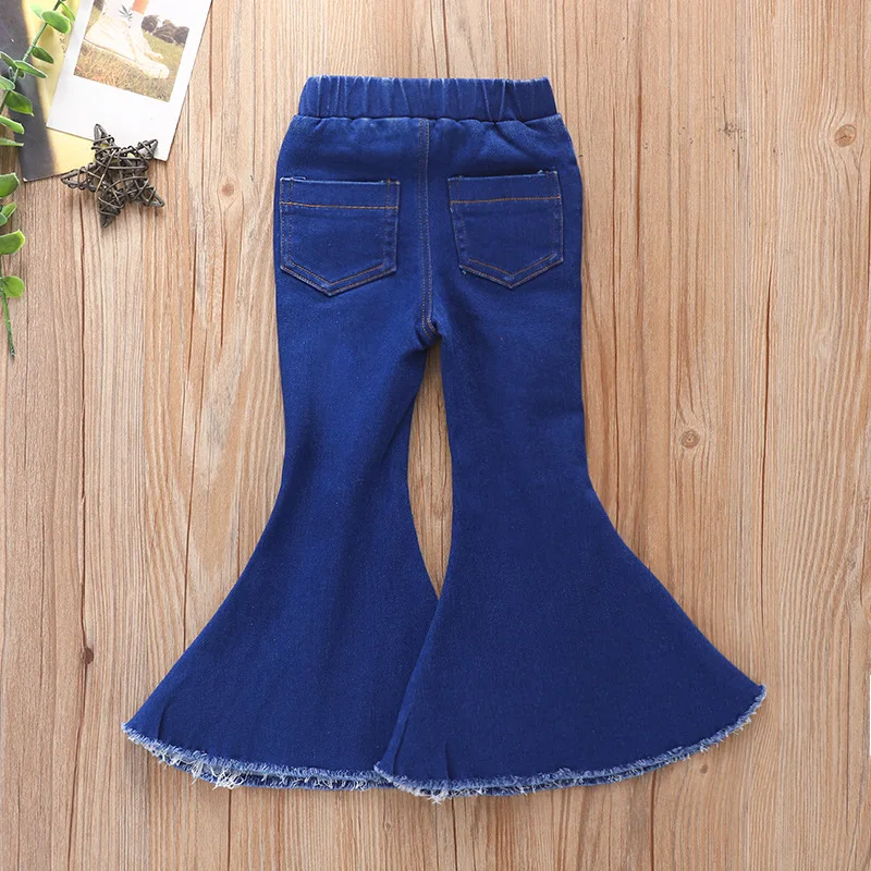 Girls Denim Stretch Flared Pants 2-6 Years - Image 5