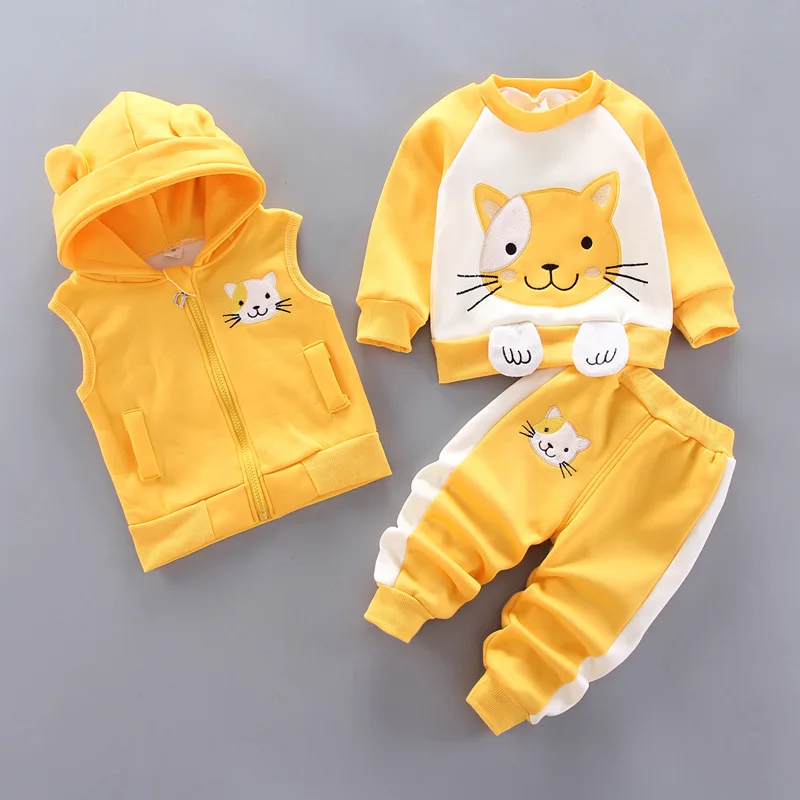 Baby Clothes Sets Thick Fleece Cartoon Bear Suit Baby Clothes Sets Thick Fleece Cartoon Bear Suit