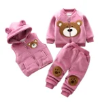 Baby Clothes Sets Thick Fleece Cartoon Bear Suit