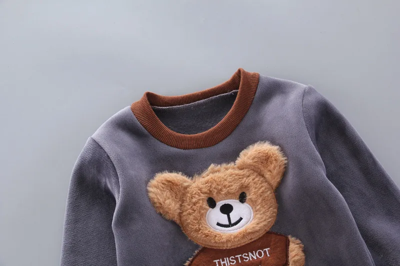 Baby Clothes Sets Thick Fleece Cartoon Bear Suit Baby Clothes Sets Thick Fleece Cartoon Bear Suit
