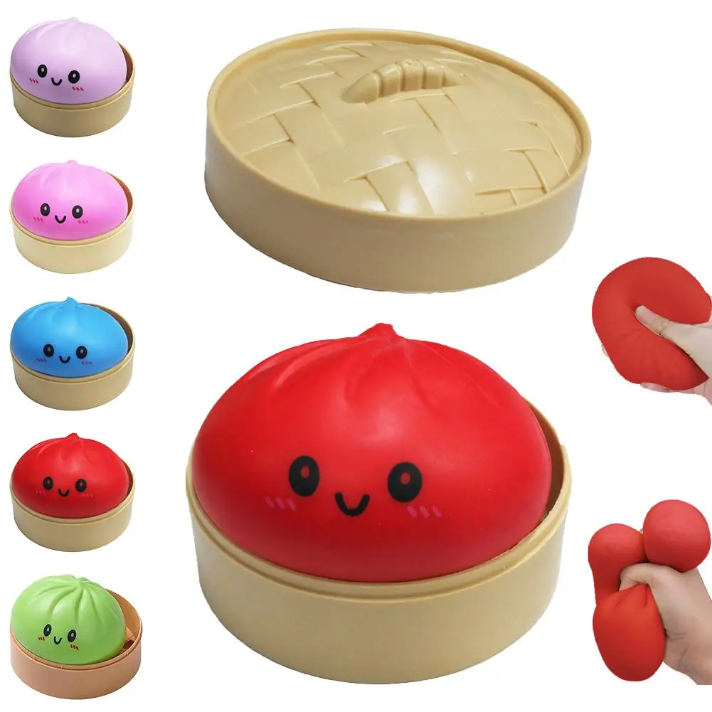 Dumpling Stress Balls Fidget Sensory Toy Simulation Food with Little Steamer Squeeze Dough Ball Stress Relief Hand Toy 1pcs 2026