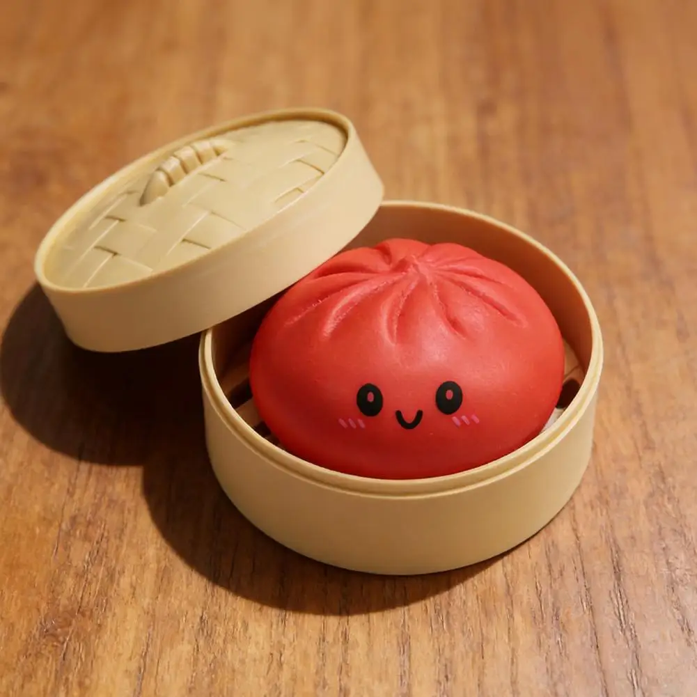 Dumpling Stress Balls Fidget Sensory Toy Simulation Food with Little Steamer Squeeze Dough Ball Stress Relief Hand Toy 1pcs 2026