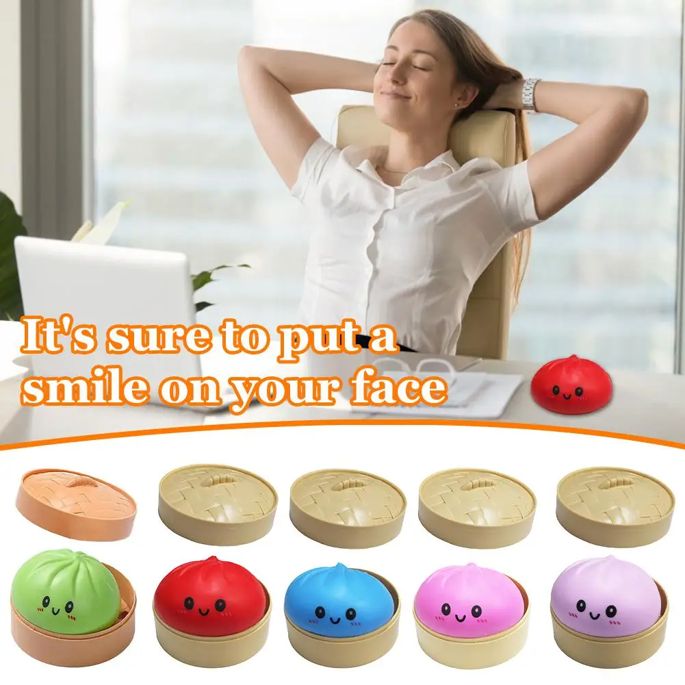 Dumpling Stress Balls Fidget Sensory Toy Simulation Food with Little Steamer Squeeze Dough Ball Stress Relief Hand Toy 1pcs 2026