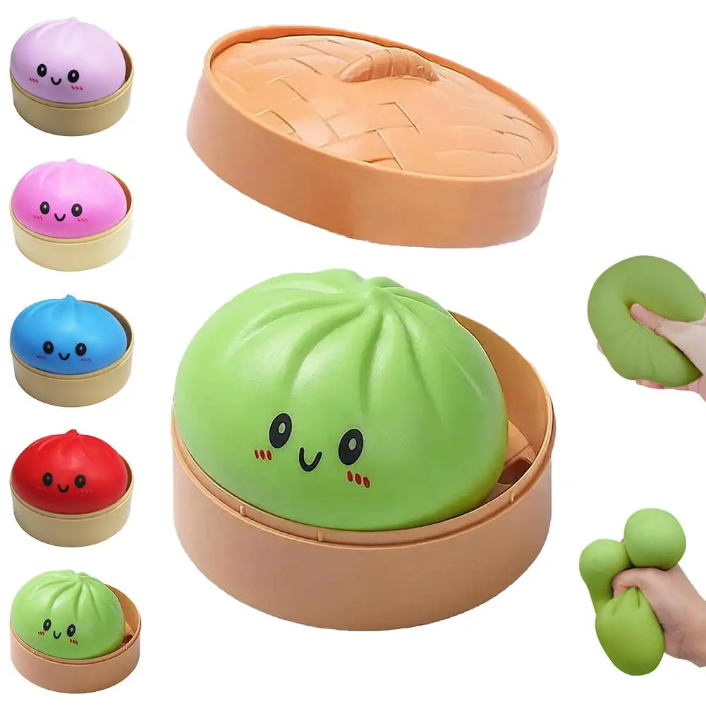 Dumpling Stress Balls Fidget Sensory Toy Simulation Food with Little Steamer Squeeze Dough Ball Stress Relief Hand Toy 1pcs 2026