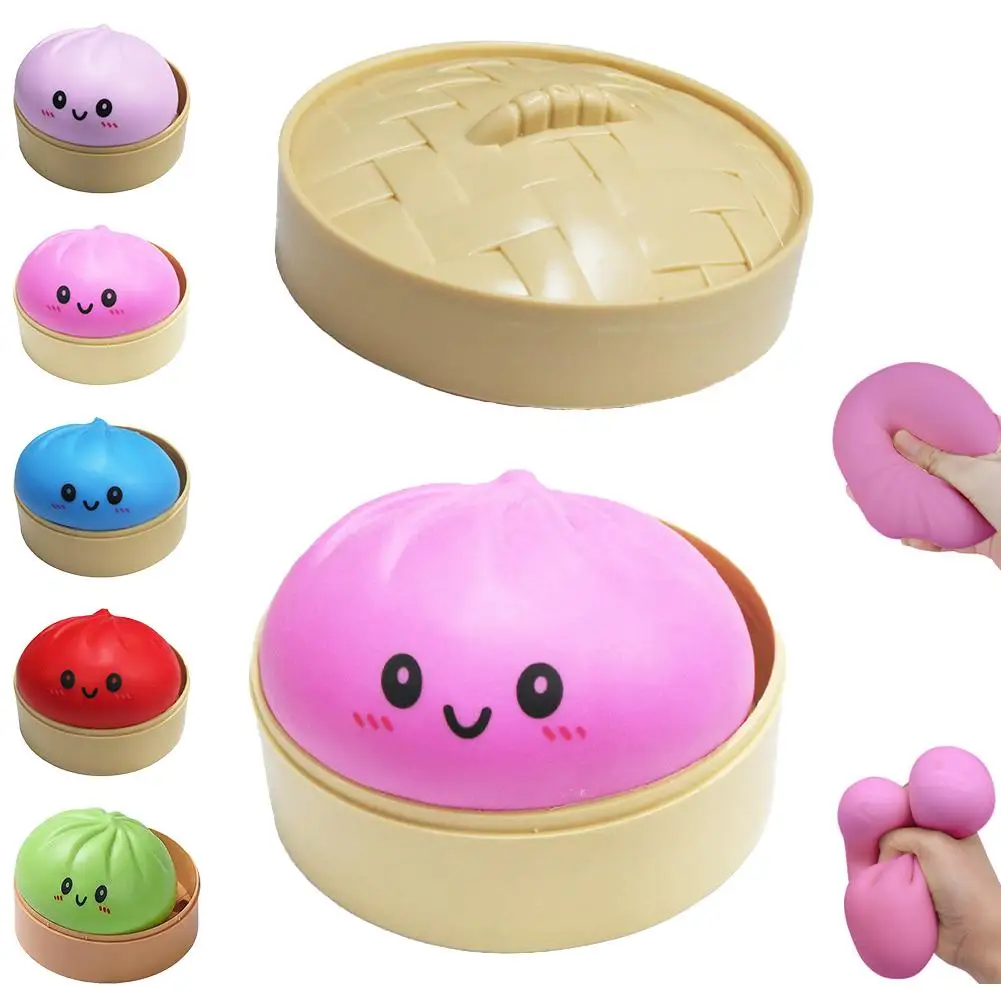 Dumpling Stress Balls Fidget Sensory Toy Simulation Food with Little Steamer Squeeze Dough Ball Stress Relief Hand Toy 1pcs 2026
