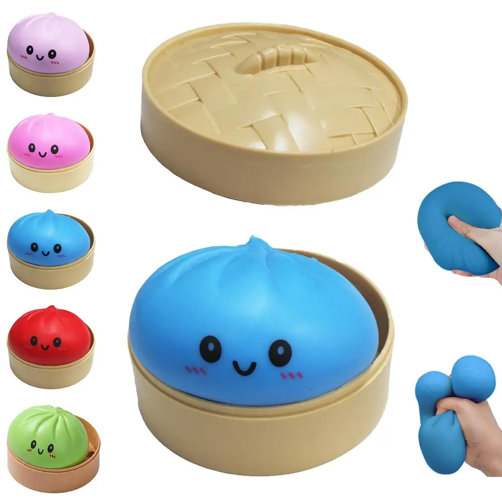 Dumpling Stress Balls Fidget Sensory Toy Simulation Food with Little Steamer Squeeze Dough Ball Stress Relief Hand Toy 1pcs 2026