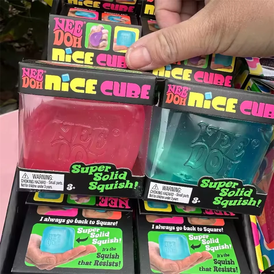Schylling NeeDoh Nice Cube Sensory Squeeze Toy with Super Solid Squish Stress Relief Anxiety Sensory Tool Stress Reliever Toys