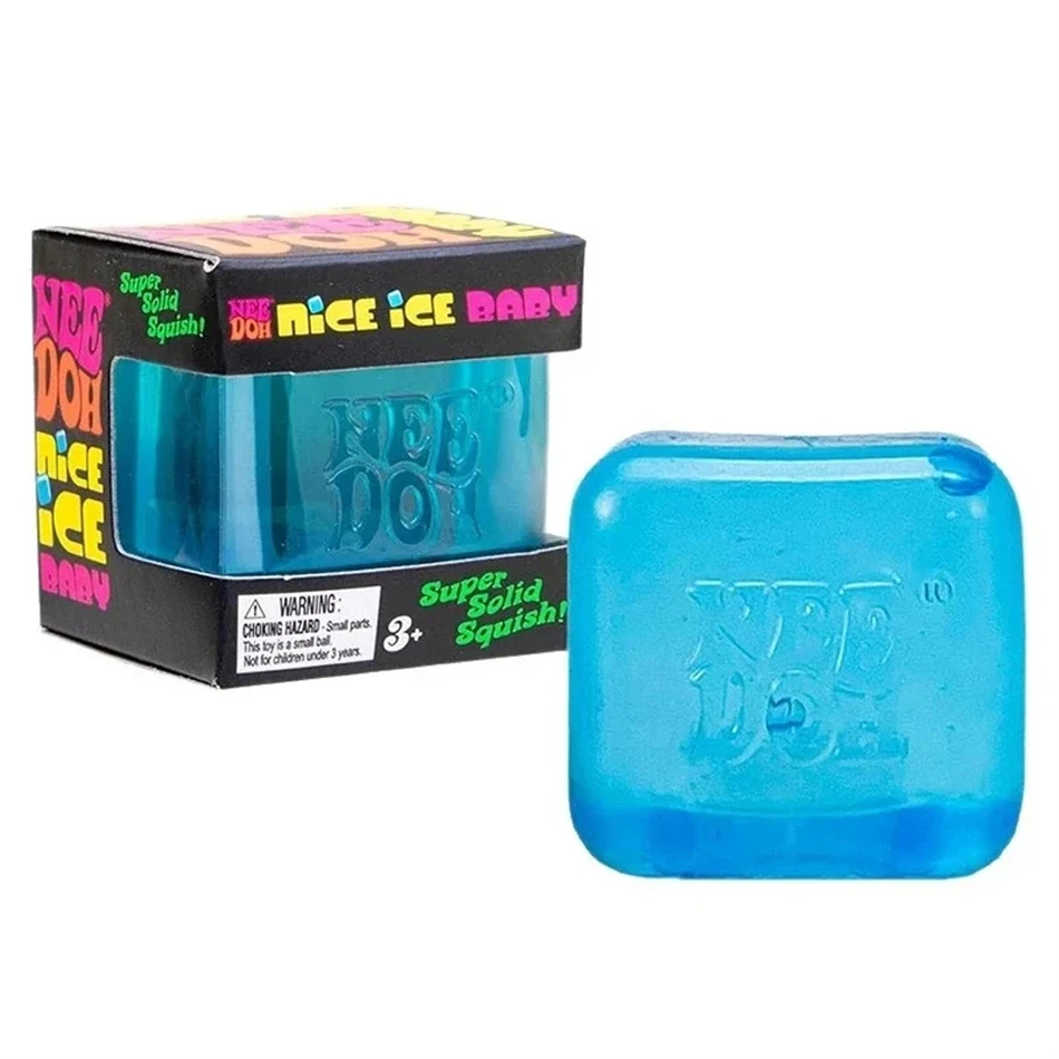 Schylling NeeDoh Nice Cube Sensory Squeeze Toy with Super Solid Squish Stress Relief Anxiety Sensory Tool Stress Reliever Toys