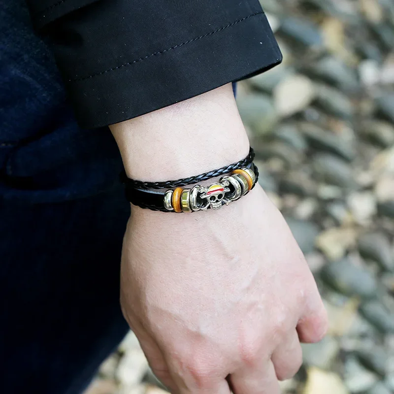 Pirate Bracelet Japan Cartoon Action Figure Braided Bracelet