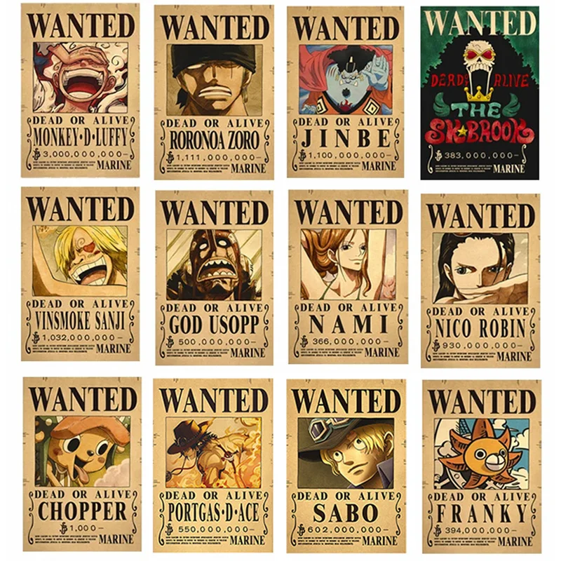 10 Pcs Pirate Wanted Posters Set for Room Wall Decoration
