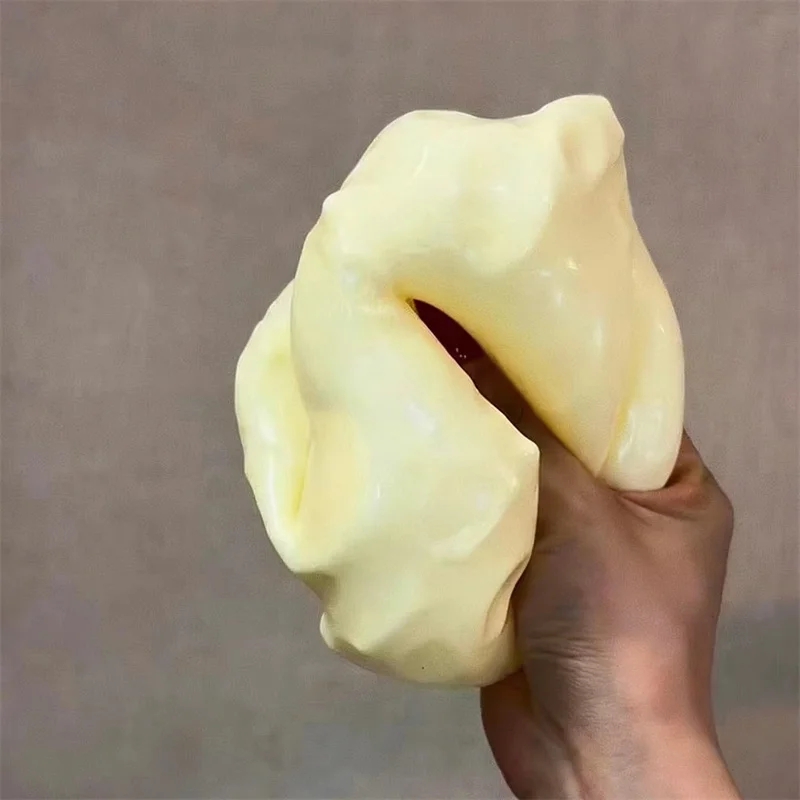 *-*Jumbo Cheese Cube Stress Ball Big Cheese Shapeable Squeeze Ball Non-Bounce Fidget Toy ASMR Sensory Anti-Stress Festival Gift