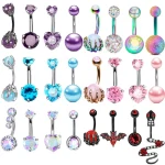4PC Claw Belly Button Piercing Set Surgical Steel