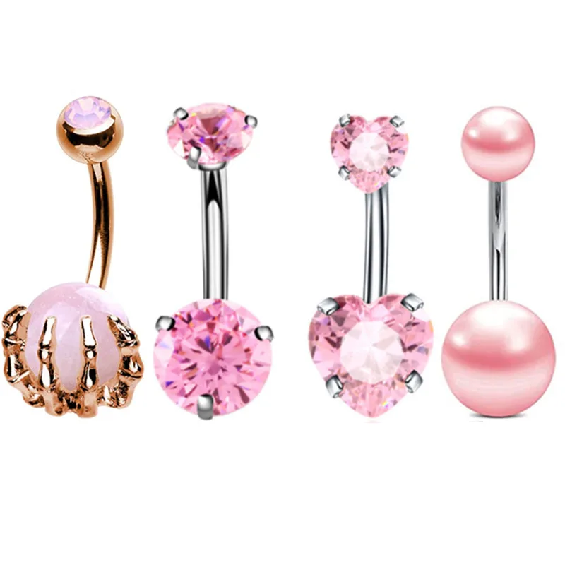 4PC Claw Belly Button Piercing Set Surgical Steel