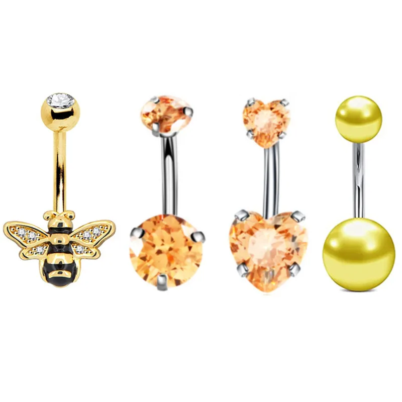 4PC Claw Belly Button Piercing Set Surgical Steel