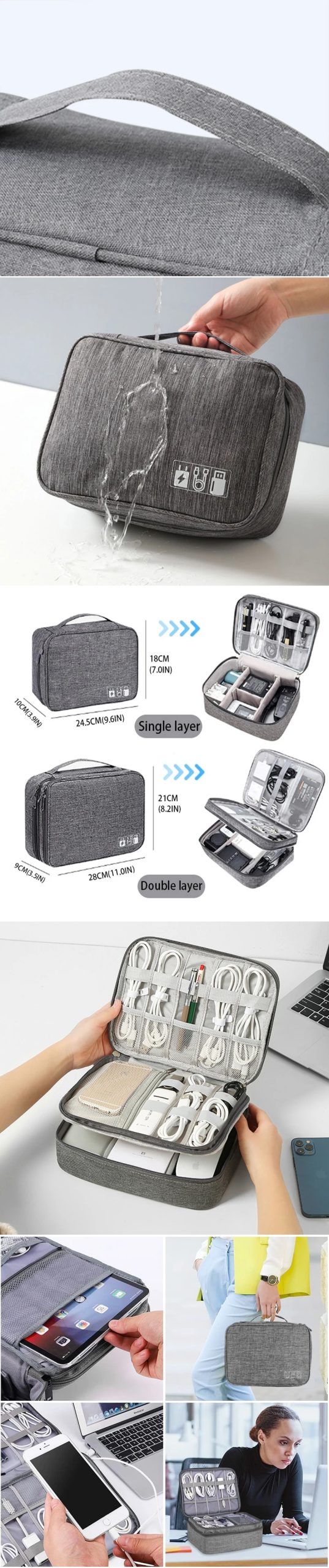 Travel Cable Storage Bag Portable Waterproof