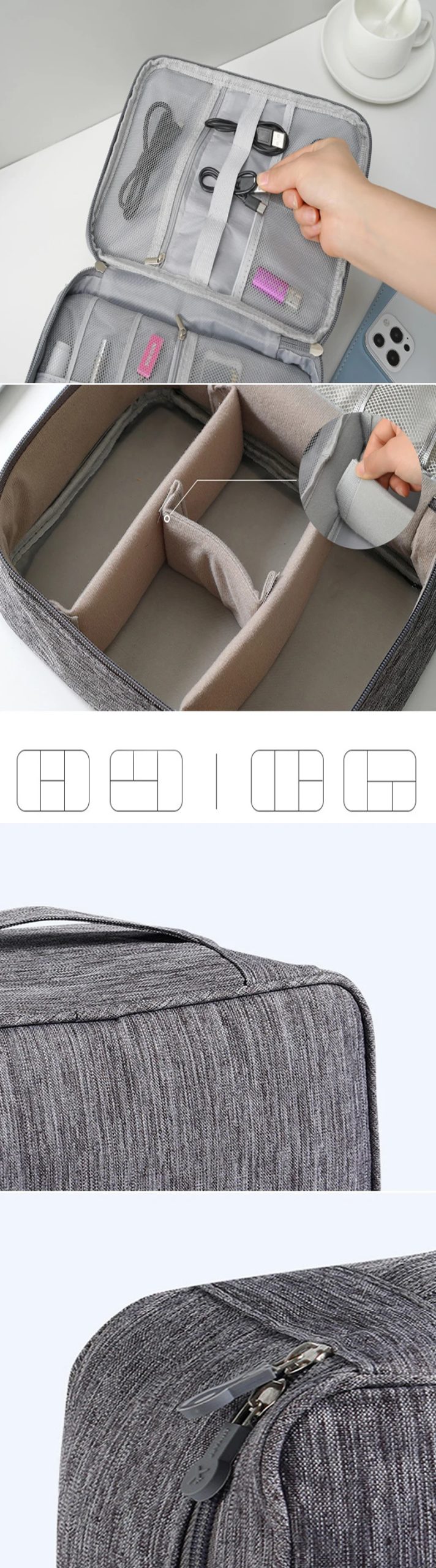 Travel Cable Storage Bag Portable Waterproof