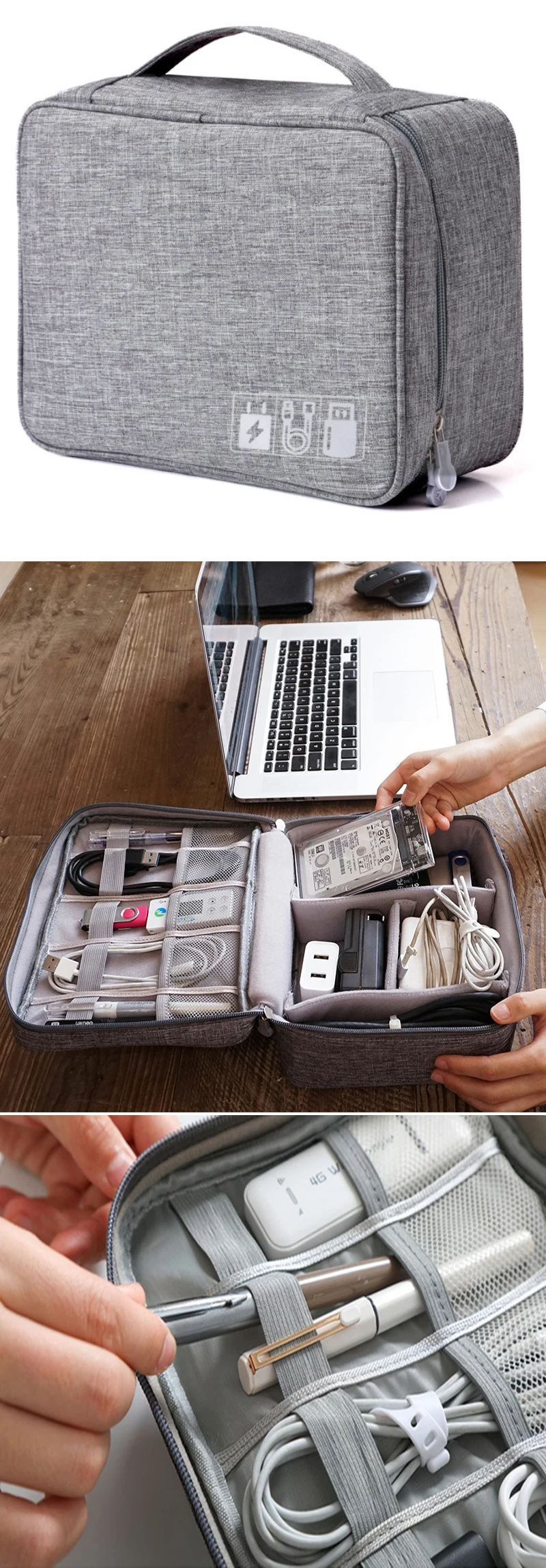 Travel Cable Storage Bag Portable Waterproof