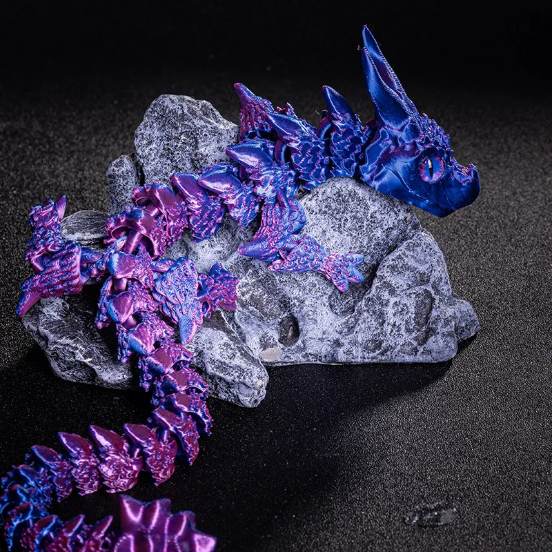 3D Printed Magic Dragon Movable Joint Fidget Toy Rotatable Articulated Office Desktop Ornament Adults Kid Toy Crafts Gift